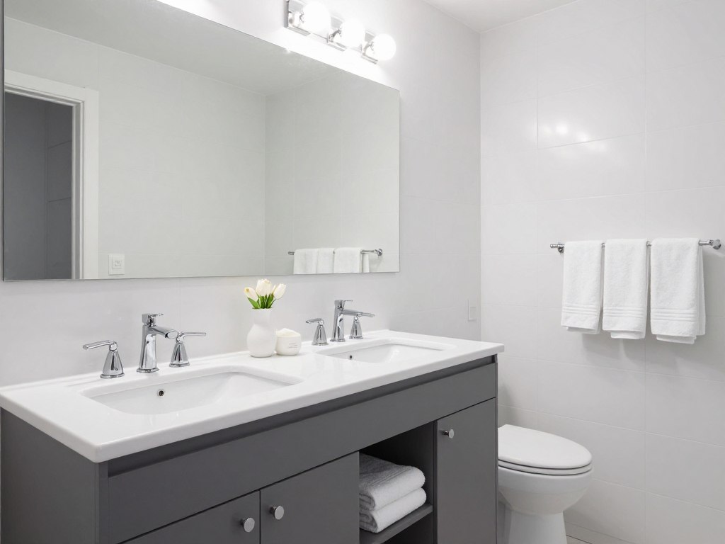 Sparkling clean bathroom after professional cleaning service Sparkling clean bathroom after professional cleaning service