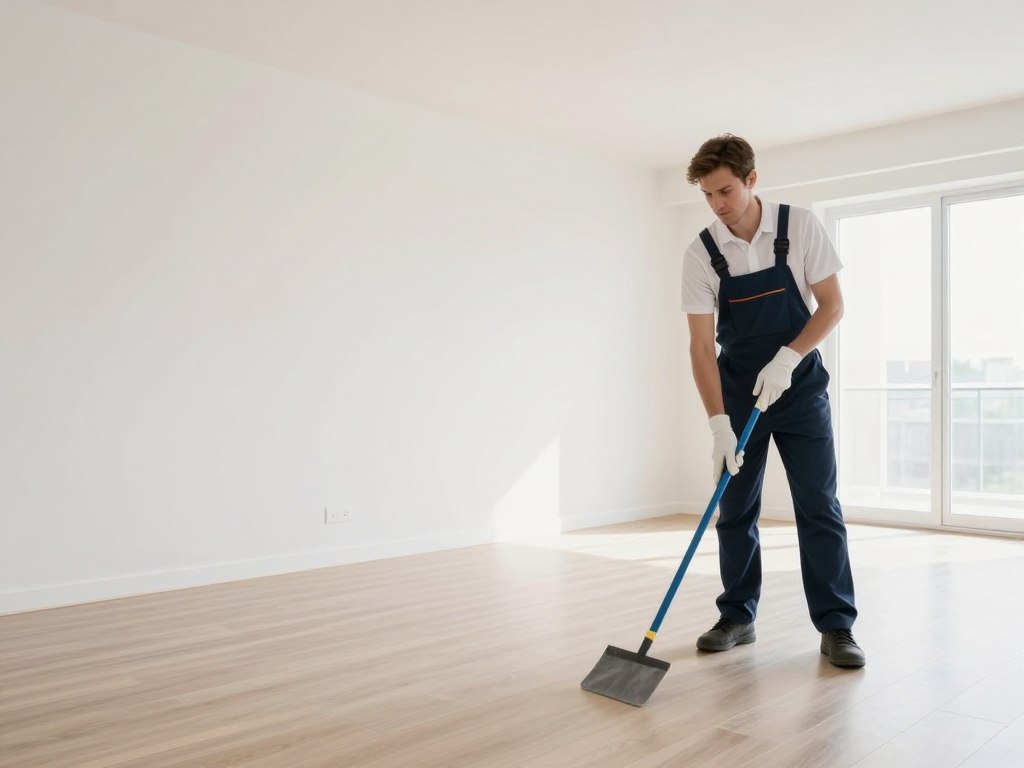Spotless empty apartment after move-out cleaning service Spotless empty apartment after move-out cleaning service